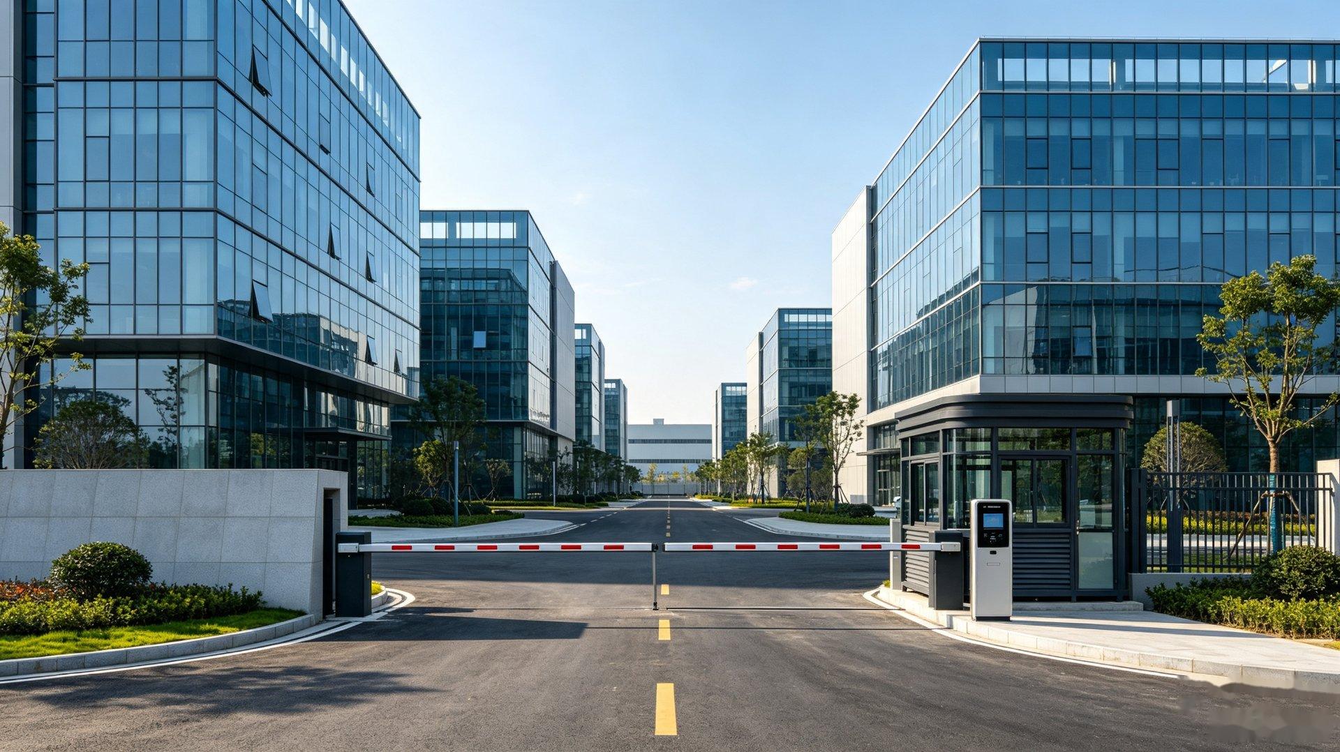 Parque Inteligente — Acceso empresarial para parques tecnológicos e industriales: entrada de vehículos, reserva de visitantes, registros de patrulla y gestión unificada de múltiples edificios.